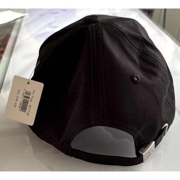 ALO Yoga Embroidered Off Duty Black White Adjustable Baseball Cap Hat NWT - Picture 2 of 9